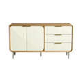 Technische titel in het Nederlands: **Moderne kast met witte fronten en houten afwerking**