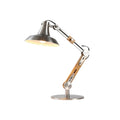 **Technische titel in het Nederlands: Moderne bureaulamp met verstelbare arm van metaal en hout**