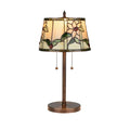 **Technische titel in het Nederlands: Stijlvolle Tiffany-lamp met bloemenontwerp en dubbele schakelaars**
