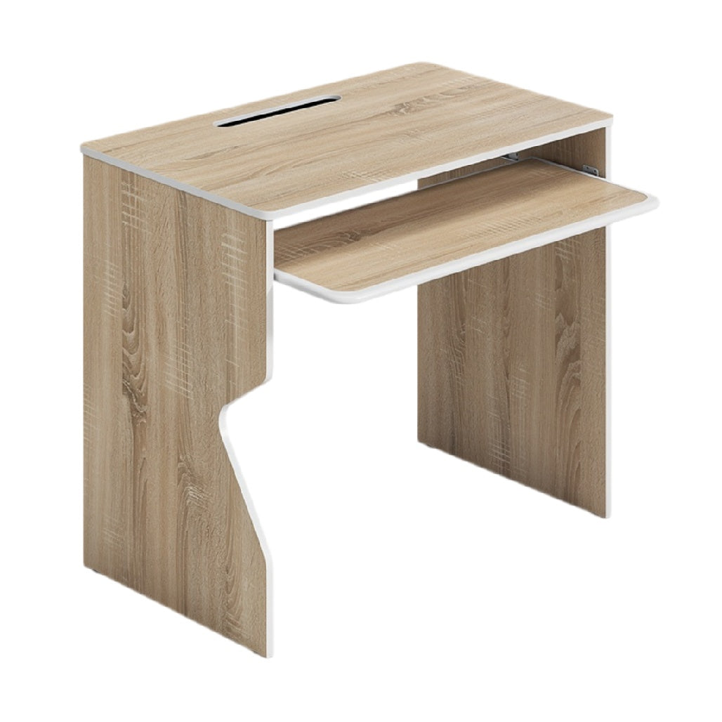 **Technische titel in het Nederlands: Moderne bureautafel met opbergplank van hout**